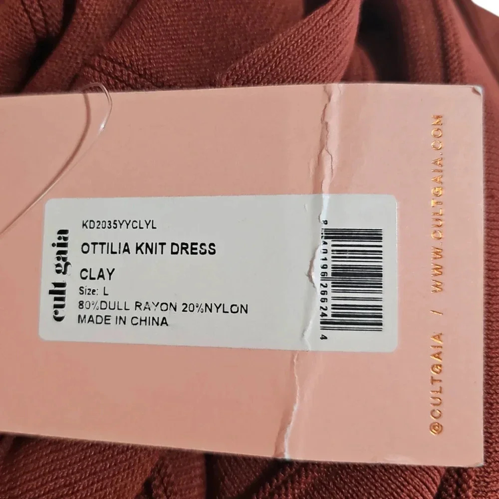 Cult Gaia Ottilia Knit Dress Clay Size L NWT - Picture 11 of 11